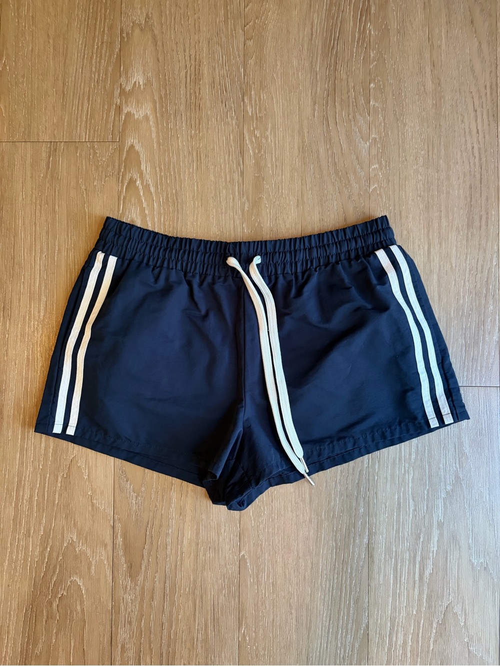 Navy Blue Athletic Shorts w/ White Stripes